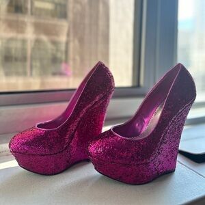 Bebe Barbie style shoes (Wedges) size 6